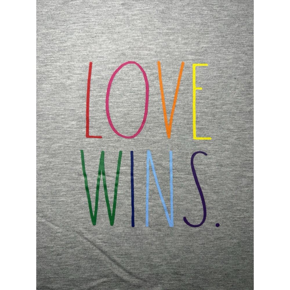 Rae Dunn Women’s Crewneck Sweatshirt-Small/Light Gray/Loose Fit/Love Wins. - Picture 8 of 13